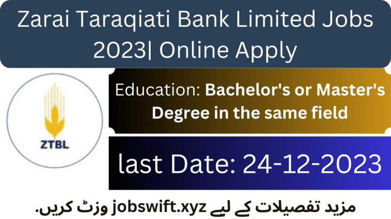 Apply Online for 2023 Job Opportunities at Zarai Taraqiati Bank Limited