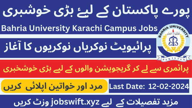 Latest Private Jobs at Bahria University: Apply Now