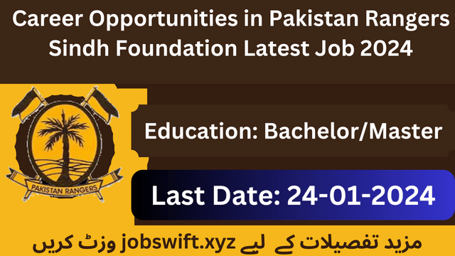 Latest Jobs In Pakistan Rangers Sindh Foundation 2024: Apply Now
